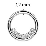 Segment kruh septum / cartilage / tragus piercing (1,2 x 8 mm) [3]