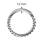 Piercing segment kruh TITAN kroucený (1,2 x 8 mm)