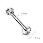 Labreta PUSH IN zirkon (4 mm, 1,2 x 8 mm)