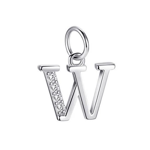 Stříbrný přívěsek - iniciála písmeno W