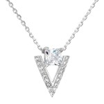 Stříbrný náhrdelník se zirkonem bílý trojúhelník 12007.1 [0]