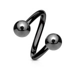 Piercing spirála černá (1,6 x 11 mm, 5 mm)