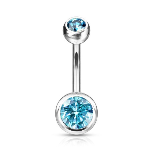 Piercing do pupíku - banánek TITAN (tyrkysová)