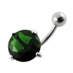 Stříbrný piercing do pupíku - zirkon 12 mm (čirá)