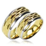 Zlacené ocelové snubní prsteny ocel - pár