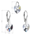 Sada šperků s krystaly Swarovski náušnice a přívěsek bílá srdce 39003.1