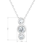 Stříbrný náhrdelník se třemi zirkony v bílé barvě 882009.1