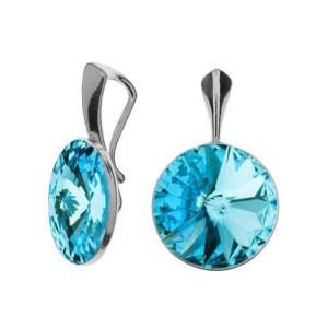 Stříbrný přívěsek Crystals from Swarovski, Aquamarine