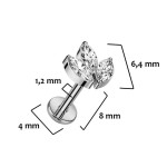 Piercing do brady - labreta TITAN (červená)