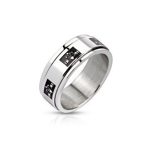 Ocelový prsten Claddagh