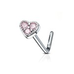 Piercing do nosu srdíčko (tyrkysová)