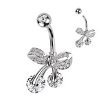Piercing do pupíku - mašlička zlacená
