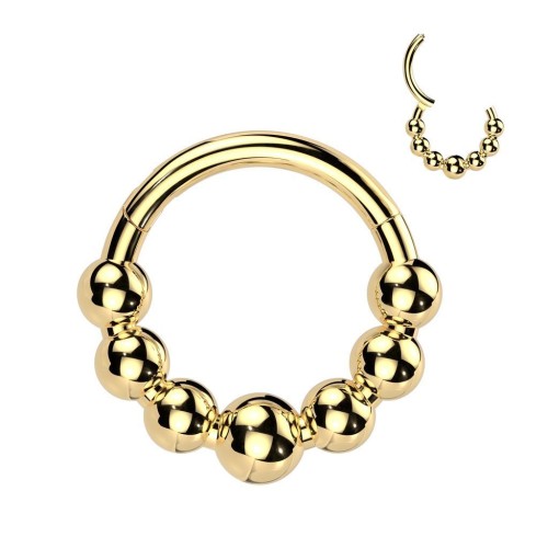 Zlacený segment kruh - helix / cartilage / tragus / septum piercing TITAN (1,2 x 10 mm)