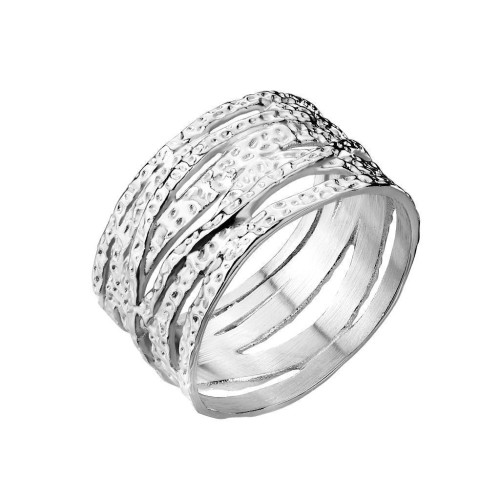 Ocelový prsten tepaný vel. 60