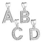 Stříbrný přívěsek - iniciála písmeno V