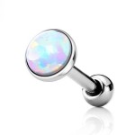 Cartilage piercing do ucha, opál bílý (3 mm)