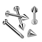 Piercing do brady - labreta TITAN (4 x 4 mm, 1,6 x 10 mm)