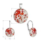 Sada šperků s krystaly Swarovski náušnice a přívěsek mix barev oranžová kulaté 39178.3 sunset