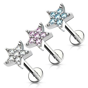 Labreta / piercing do brady -  hvězdička