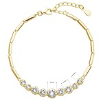 Pozlacený stříbrný náramek se Swarovski krystaly bílý 33111.1