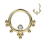 Piercing kroužek septum / helix / cartilage (zlacený 1,2 x 8 mm)