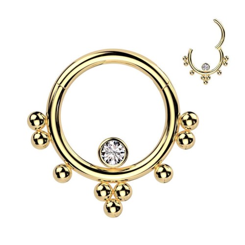 Piercing kroužek septum / helix / cartilage (zlacený 1,2 x 10 mm)