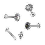 Piercing do brady / ucha TITAN (duhová 1,2 x 6 mm)