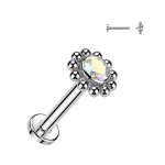Piercing do brady / ucha TITAN (duhová 1,2 x 6 mm)