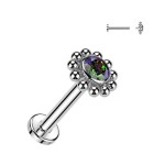 Piercing do brady / ucha TITAN (duhová 1,2 x 6 mm)