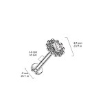 Piercing do brady / ucha TITAN (duhová 1,2 x 6 mm)