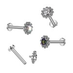 Piercing do brady / ucha TITAN (duhová 1,2 x 6 mm)