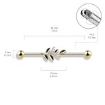 Industrial piercing - list (zlacený růžové zlato)