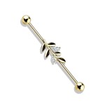 Industrial piercing - list (zlacený růžové zlato)