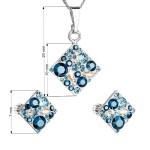 Sada šperků s krystaly Swarovski náušnice a přívěsek modrý kosočtverec 39126.3 aqua
