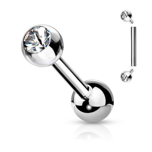 Cartilage piercing/tragus piercing se zirkony (1,2 x 10 x 3)