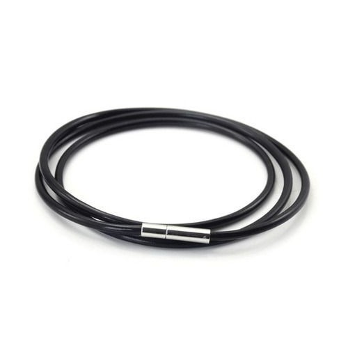 Kaučuková šňůrka s ocelovým uzávěrem, tl. 2 mm