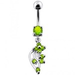 Stříbrný piercing do pupíku (tyrkysová)