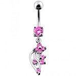 Stříbrný piercing do pupíku (tyrkysová)