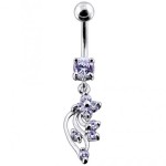 Stříbrný piercing do pupíku (tyrkysová)