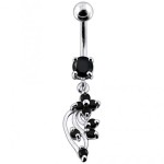 Stříbrný piercing do pupíku (tyrkysová)