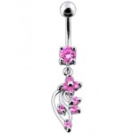 Stříbrný piercing do pupíku (tyrkysová)