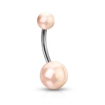 Piercing do pupíku perličky HWNSQ1479 bílé