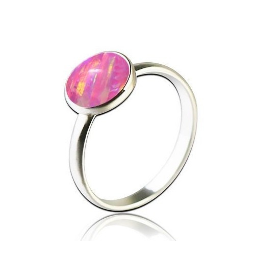 Stříbrný prsten s opálem (60)