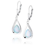 Stříbrné náušnice s opálem a zirkony