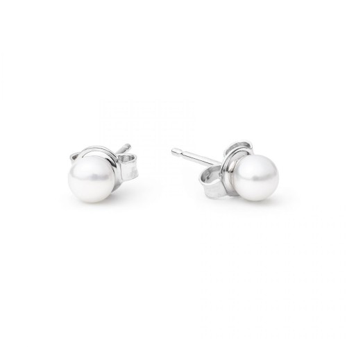 Perlové náušnice – bílé přírodní perly 4,5-5 mm