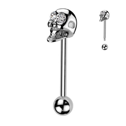 Piercing do jazyku - lebka (čirá)
