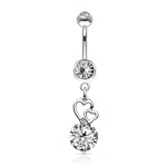 Piercing do pupíku srdíčka (růžová)