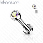 Piercing do brady TITAN, vnitřní závit, 1,2 x 8 mm, kulička 3 mm (fialová)