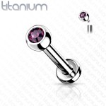 Piercing do brady TITAN, vnitřní závit, 1,2 x 8 mm, kulička 3 mm (červená)
