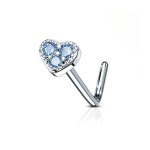 Piercing do nosu srdíčko (růžová)